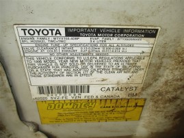 1998 TOYOTA TACOMA, 3.4L 5SPEED 4WD, COLOR WHITE, STK Z15915